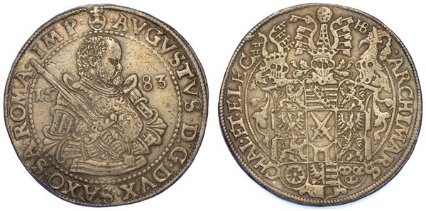 GERMANIA - SASSONIA. AUGUST I, 1553-1586. Thaler 1583.