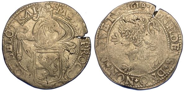 OLANDA. DUTCH REPUBLIC, 1543-1795. Lion Daalder 1618.