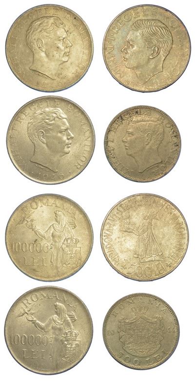 Romania. Lotto di Quattro Monete.