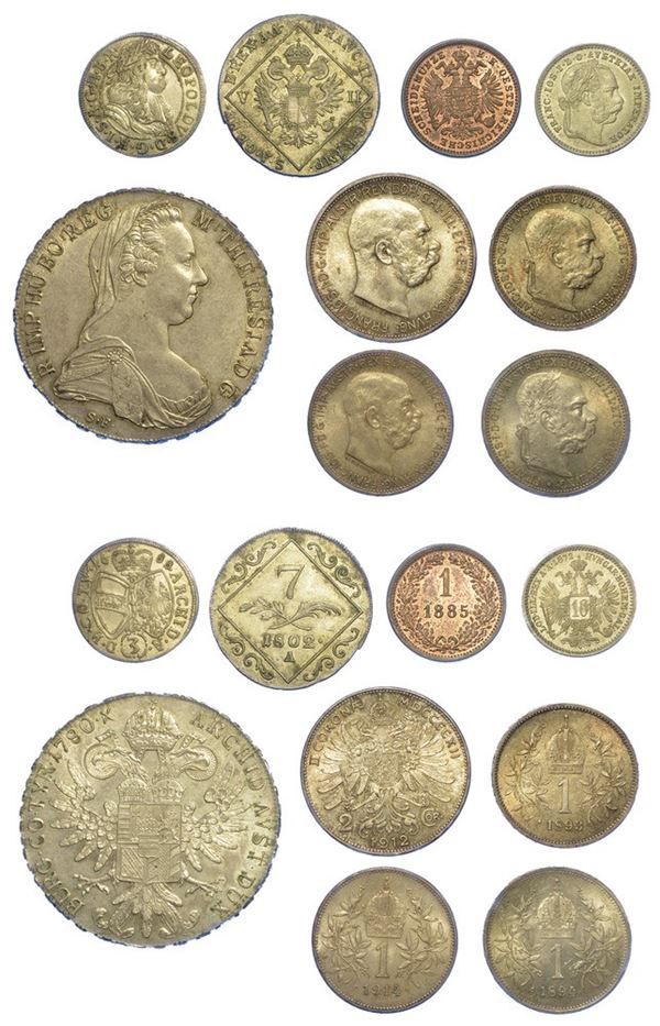 AUSTRIA. Lotto di nove monete