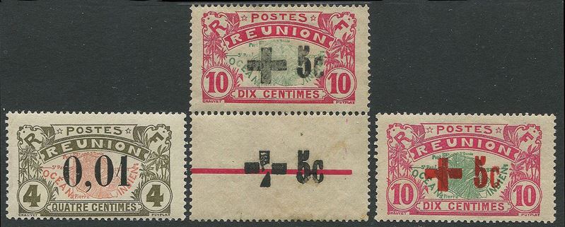 1915/16, Reunion, “Red Cross” ovpt.  - Asta Storia Postale e Filatelia - Cambi Casa d'Aste