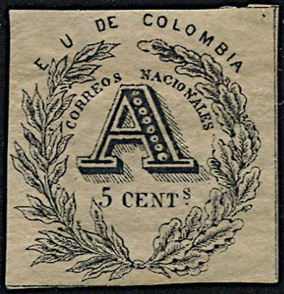 1865, Colombia, Registration Stamp