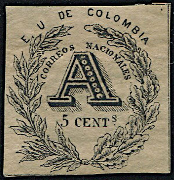 1865, Colombia, Registration stamp