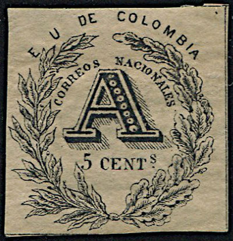 1865, Colombia, Registration stamp  - Asta Filatelia - Cambi Casa d'Aste