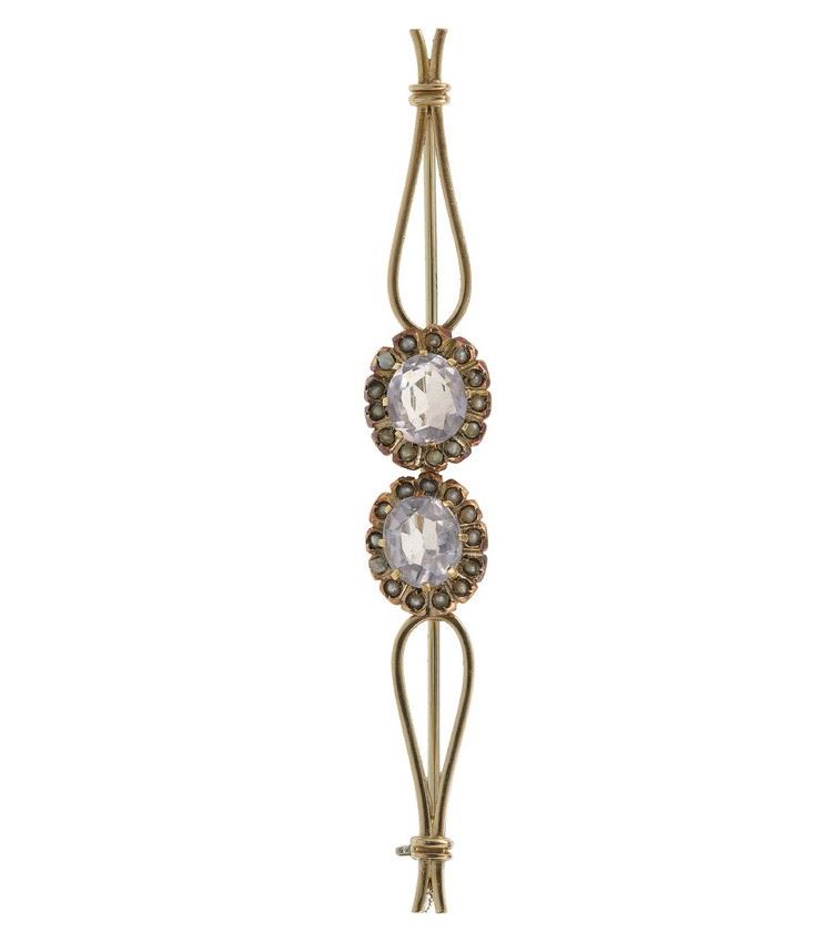 Quartz, pearl and gold brooch  - Auction Jewels - Cambi Casa d'Aste