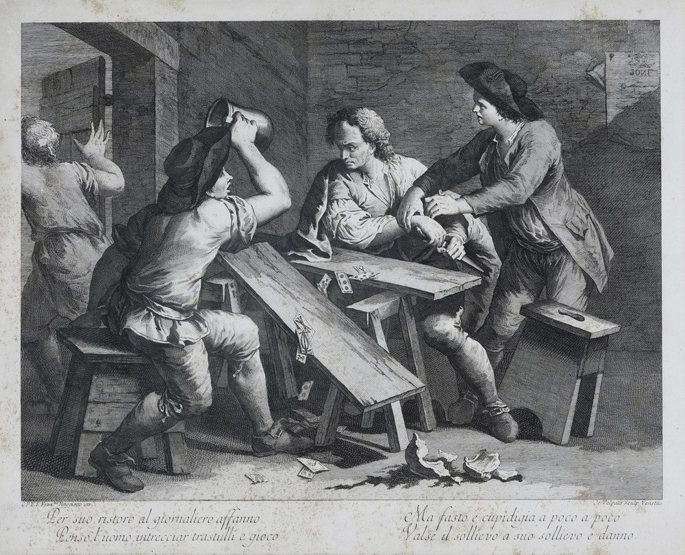 Giovanni Volpato da Francesco Maggiotto Coppia di Incisioni dalla Serie dei Proverbi - Scene di G...