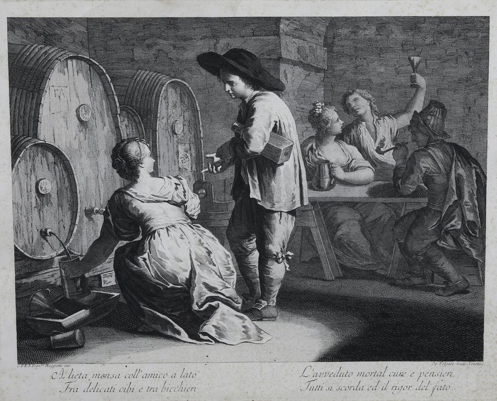 Giovanni Volpato da Francesco Maggiotto Coppia di Incisioni dalla Serie dei Proverbi - Scene di G...