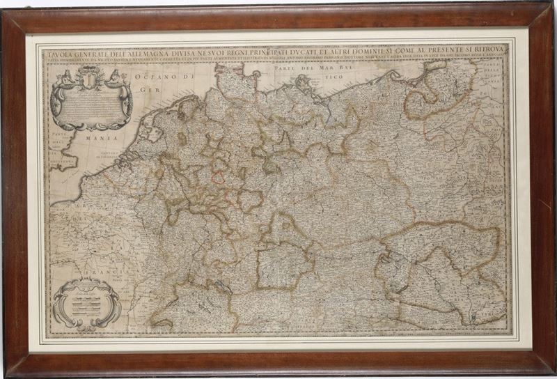 Michel Antoine Baudrand Tavola generale dell’Allemagna divisa nei suoi regni principati ducati... (Roma,1665)  - Asta Stampe, Vedute e Carte Geografiche - Cambi Casa d'Aste