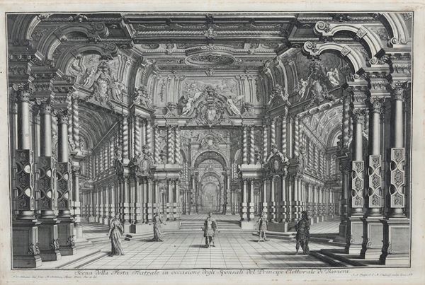 Johan Andreas Pfeffel Scena della festa teatrale in occasione degli sponsali del principe elettorale di Baviera (Augusta,1722)