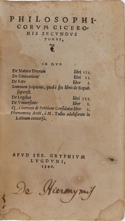 Marsilio Ficino Marsilii Ficini, Florentini Medici Atque Philosophi... Venezia, Sub Signo Diui Gi...