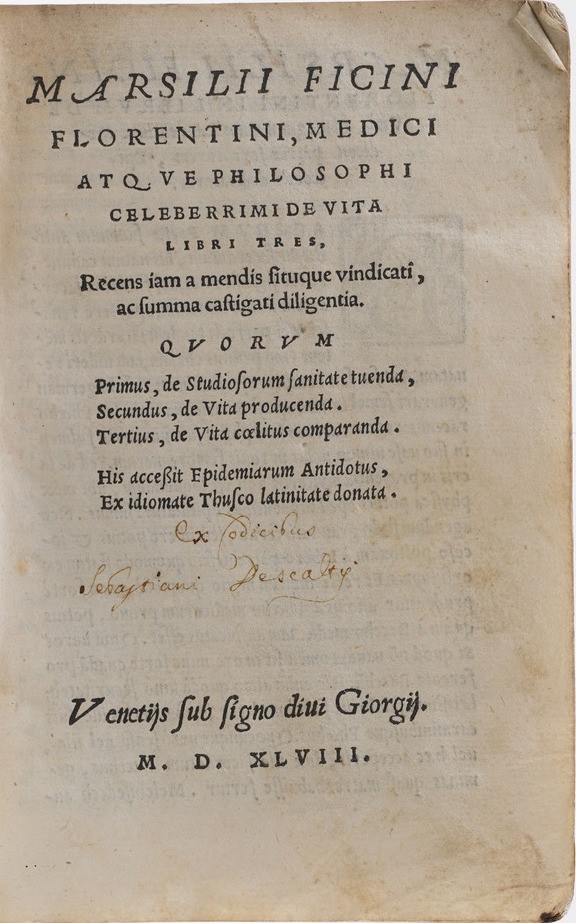 Marsilio Ficino Marsilii Ficini, Florentini Medici Atque Philosophi... Venezia, Sub Signo Diui Gi...