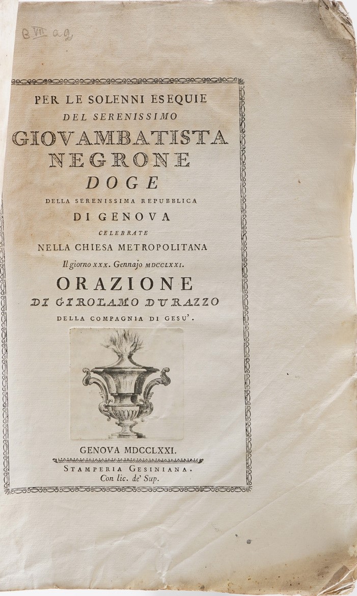 D’agostino Giustiniani. Castigatissimi Annali. Genova, Bellono 1537.