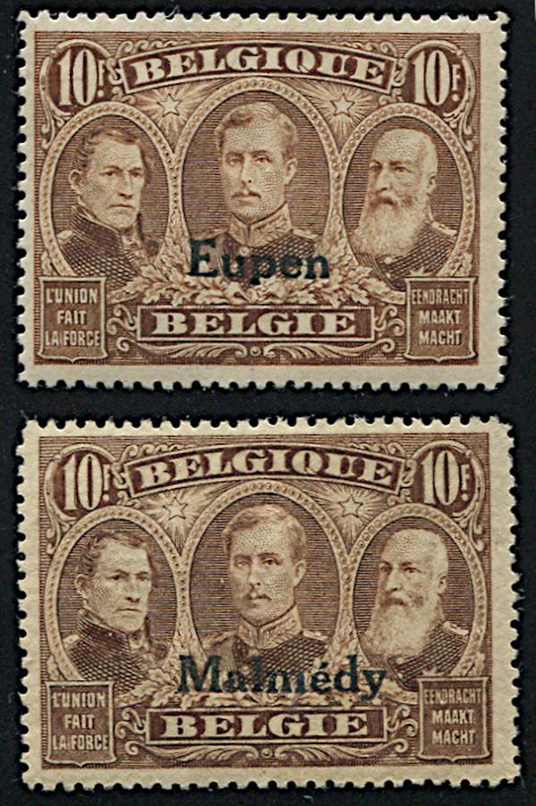 1920/21, Belgio, Eupen & Malmedy, serie di Belgio sovrastampate