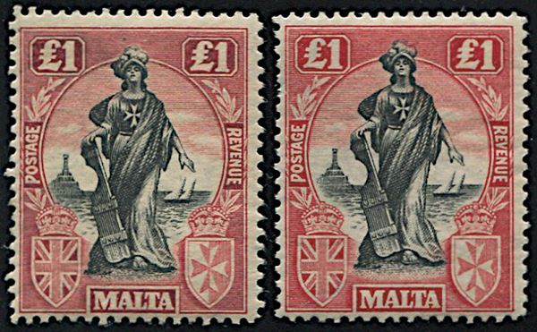 1922, Malta, set of 18 (S. G. 123/140)