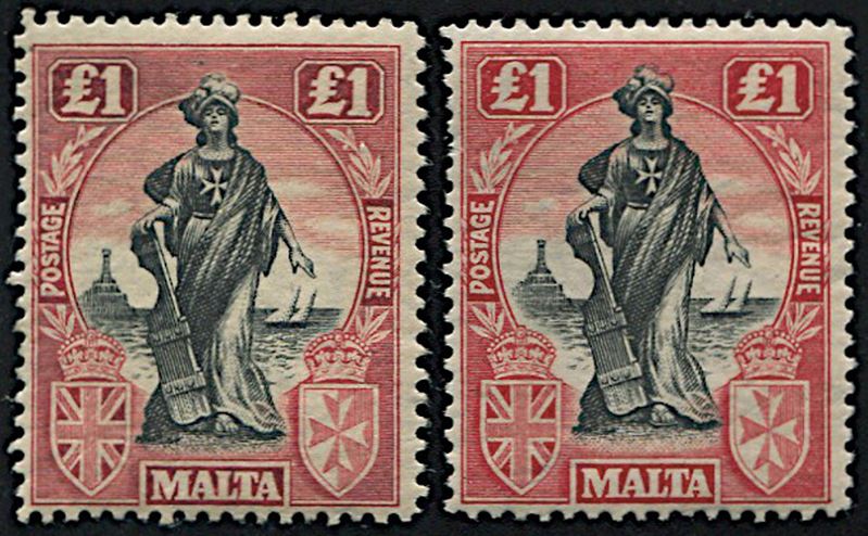 1922, Malta, set of 18 (S. G. 123/140)  - Asta Filatelia - Cambi Casa d'Aste