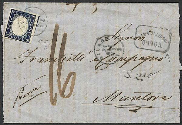 1862, Sardegna, lettera da Milano per Mantova del 21 maggio 1862