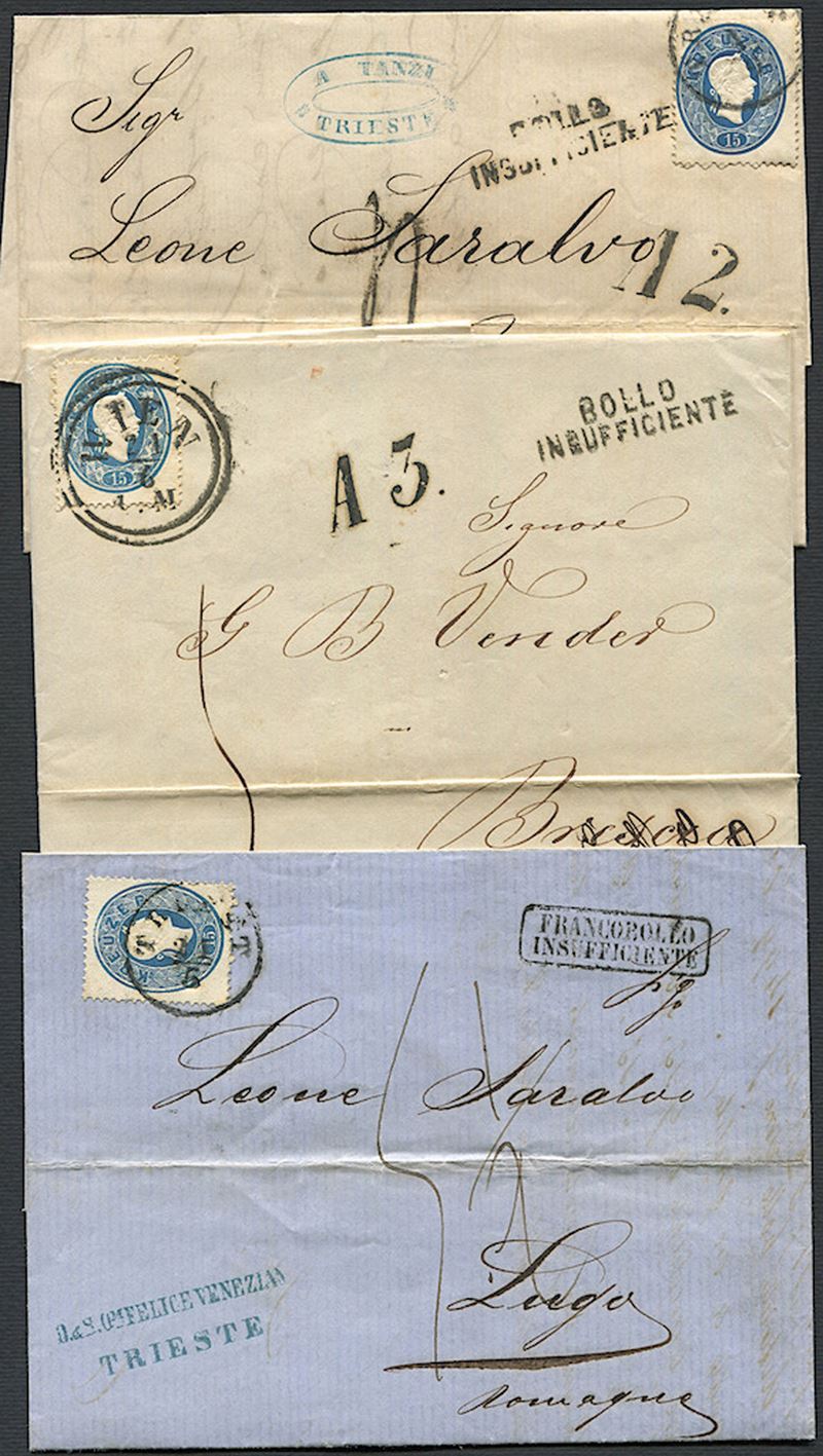1862, Austria, tre lettere:  - Asta Filatelia - Cambi Casa d'Aste