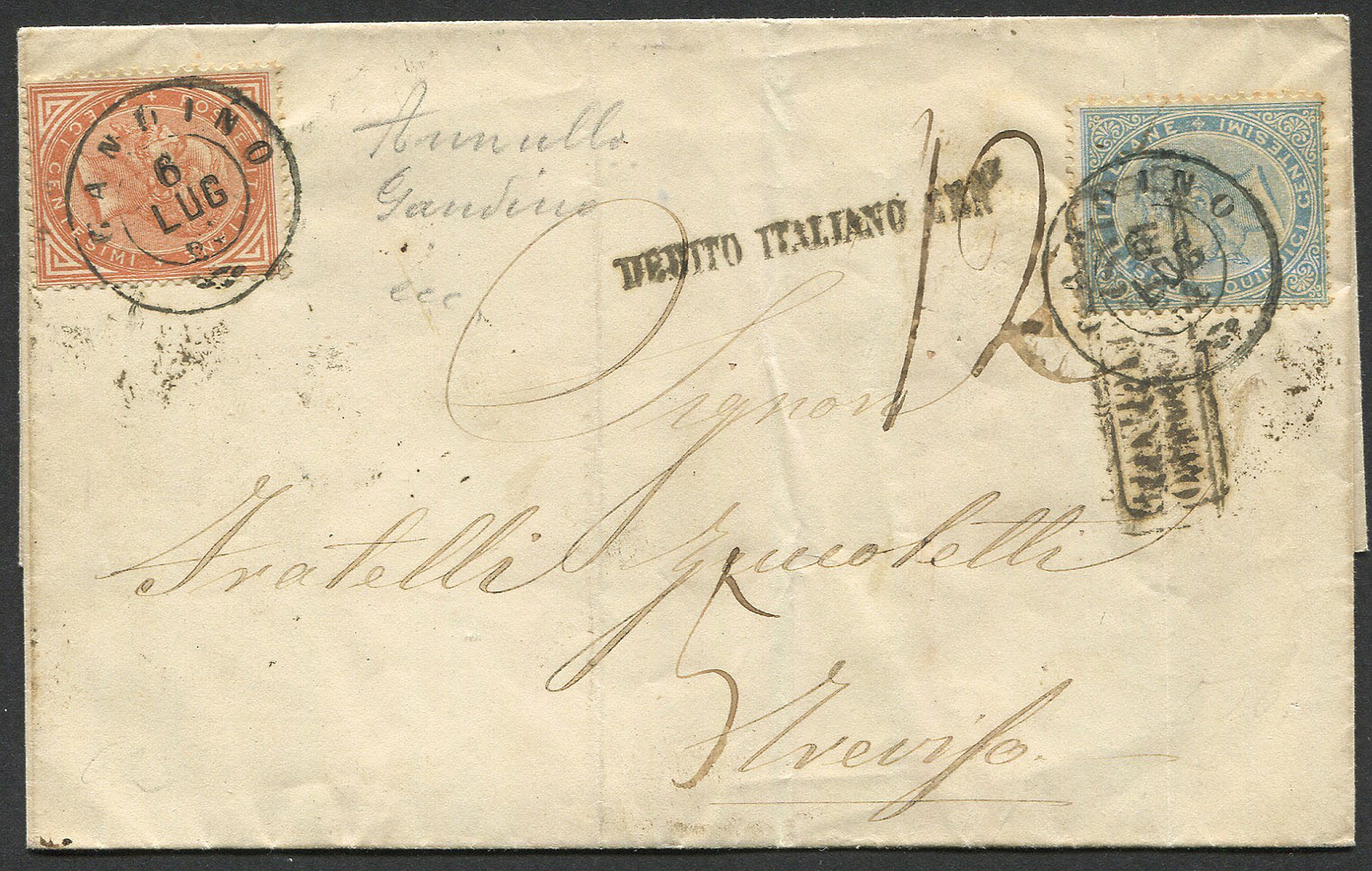 1863, Regno D’italia, Tre Lettere dalla i Distanza Italiana alla i o II Distanza Austriaca.