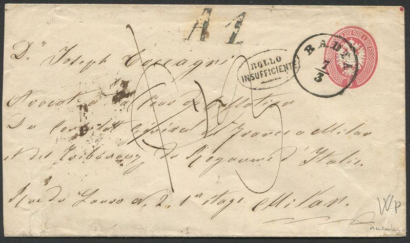 1866, Lombardo Veneto, Intero Postale da 5 soldi  - Asta Storia Postale e Filatelia - Cambi Casa d'Aste