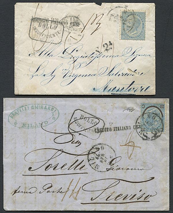 1864/65, Regno d’Italia, due lettere