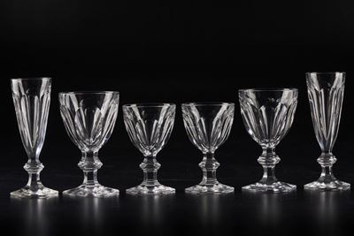 Servizio di Bicchieri "harcourt 1841"francia, Manifattura Baccarat, XX Secolo