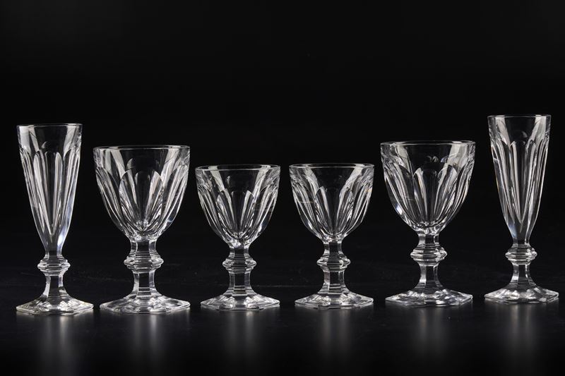 Servizio di bicchieri "Harcourt 1841" Francia, Manifattura Baccarat, XX secolo   - Asta L'Art de la Table - Cambi Casa d'Aste