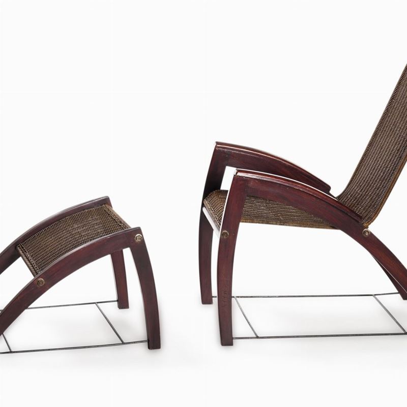 Poltrona con poggiapiedi  - Auction 20th century furniture - Cambi Casa d'Aste