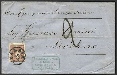 1860, Lombardo Veneto, Lettera da Venezia per Livorno del 18 Luglio 1860