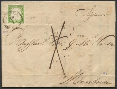 1860, Sardegna, Stampe da Monza per Mantova del 13 Gennaio 1860