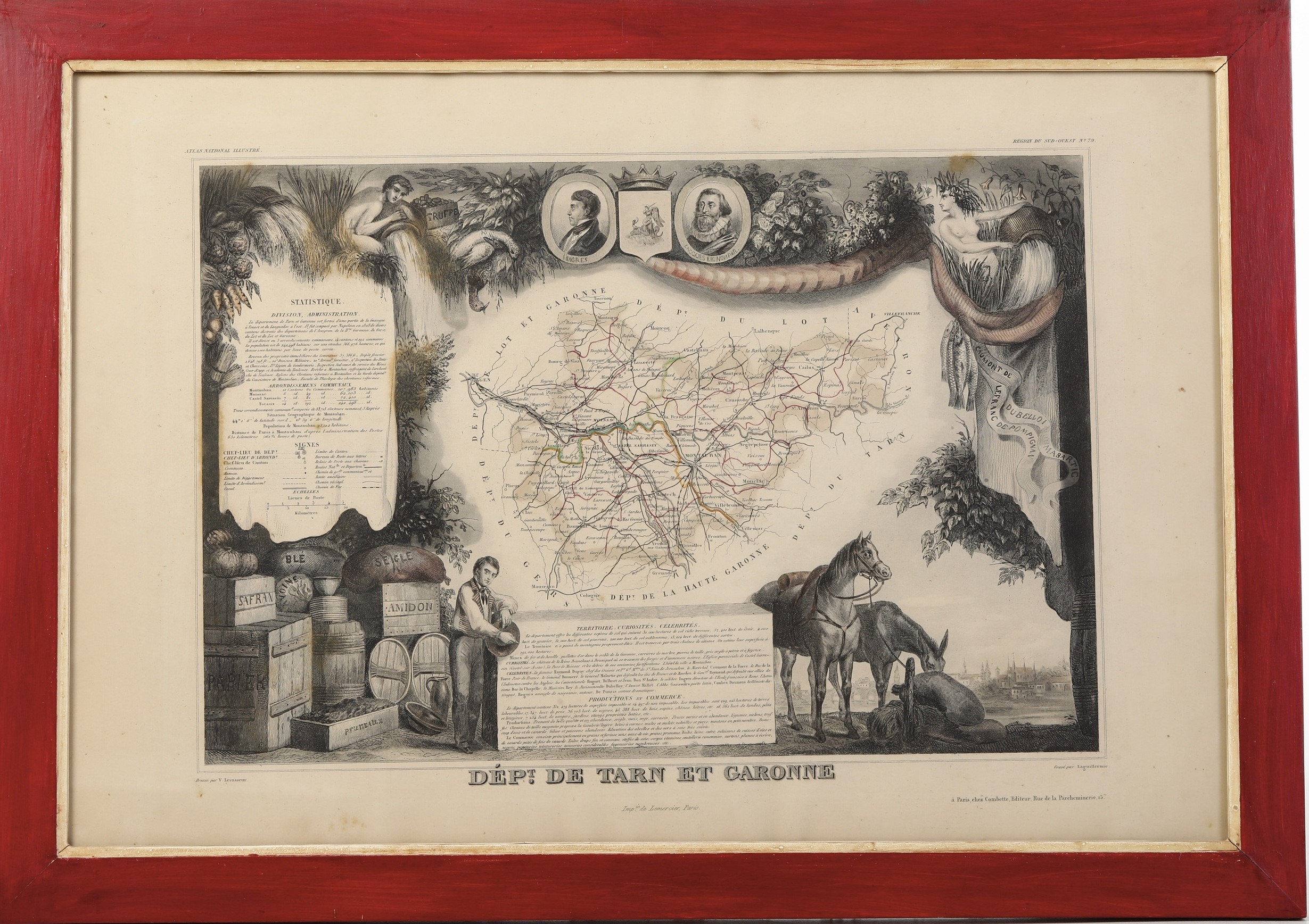 Sei Carte Geografiche di Regioni e Colonie Francesi. XIX Secolo