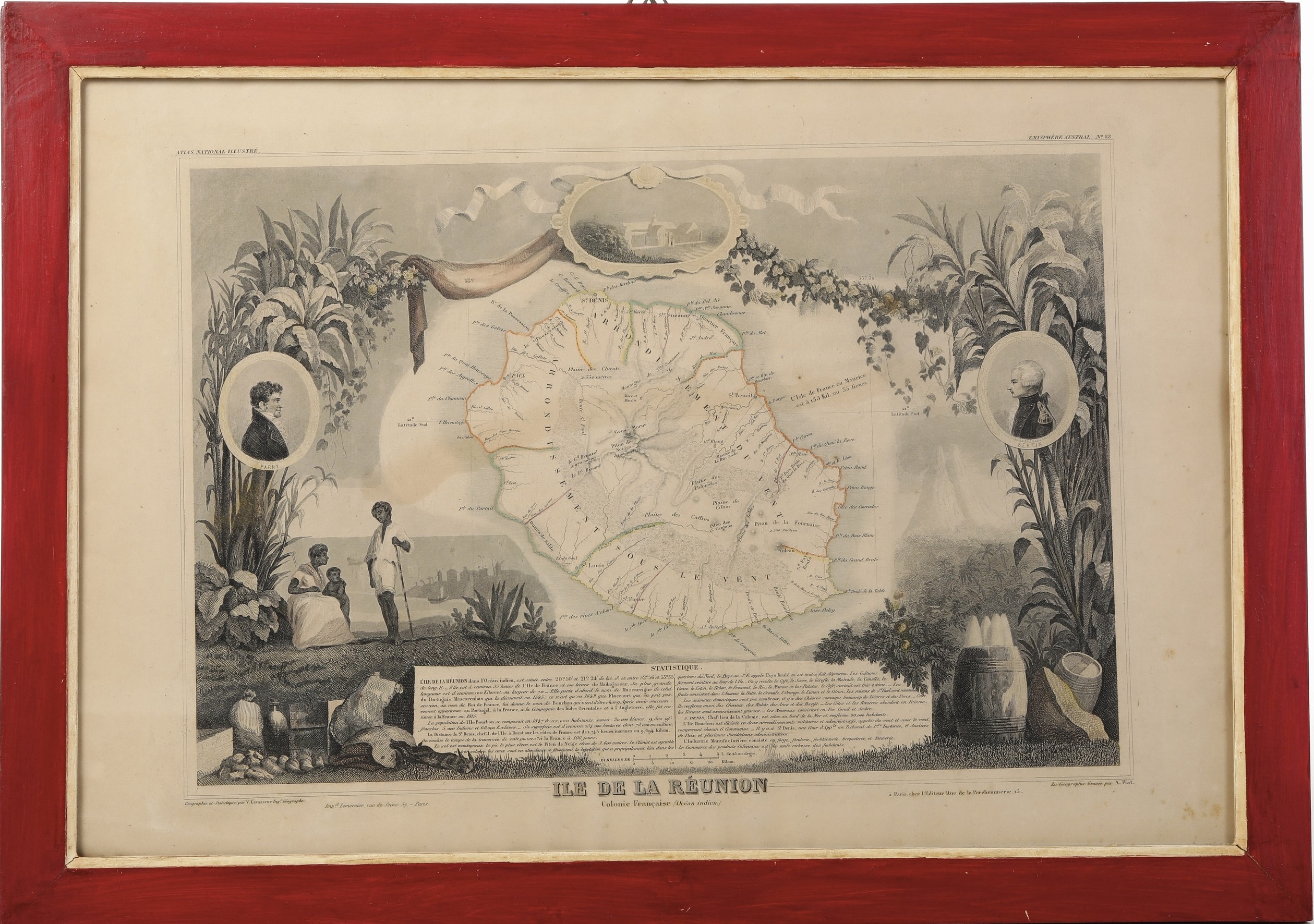 Sei Carte Geografiche di Regioni e Colonie Francesi. XIX Secolo