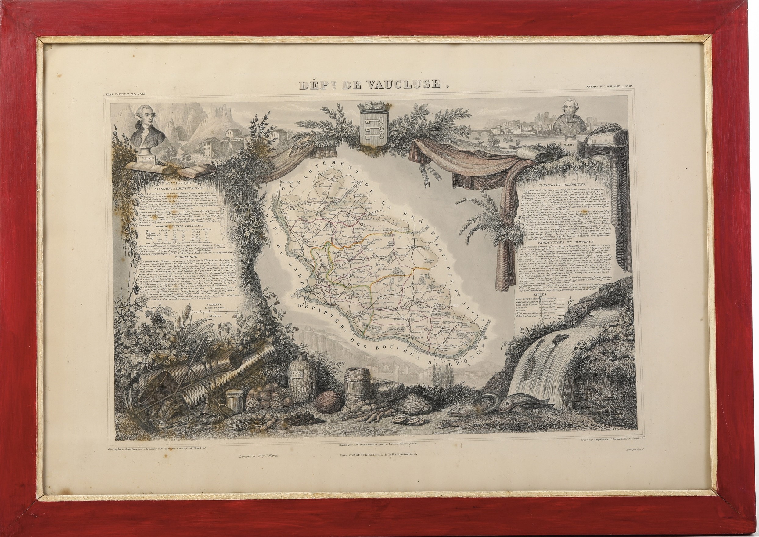 Sei Carte Geografiche di Regioni e Colonie Francesi. XIX Secolo