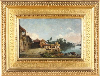 Anonimo del XIX Secolo Paesaggio Fluviale