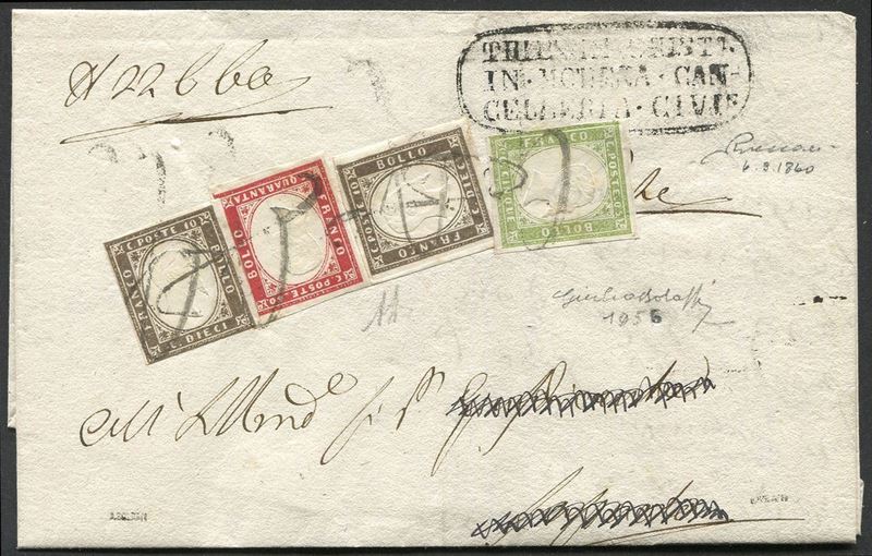 1860, Sardegna, raccomandata da Modena per Sassuolo dell’8 marzo 1860  - Auction Postal History and Philately - Cambi Casa d'Aste