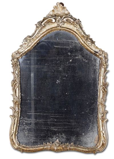 Specchiera in Legno Intagliato e Dorato. XVIII-XIX Secolo