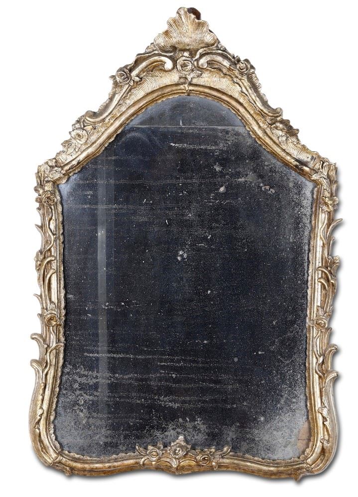 Specchiera in legno intagliato e dorato. XVIII-XIX secolo  - Asta Antiquariato e dipinti - Cambi Casa d'Aste