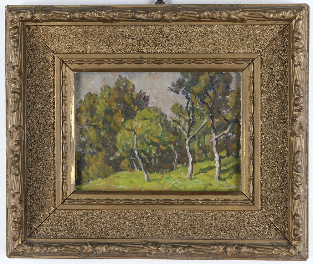Firmato Vairo Paesaggio Boschivo