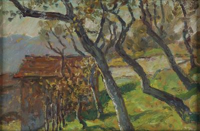 Pittore del XIX-XX Secolo S. Ambrogio, Lungo la Strada