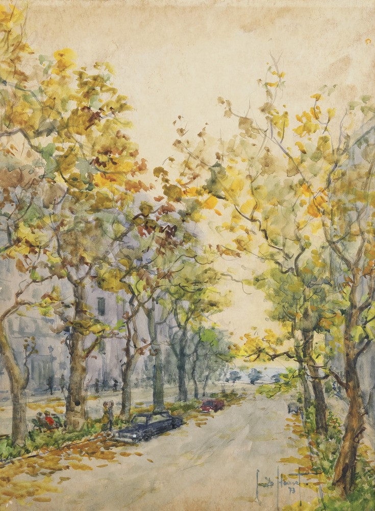 Pina Villanis, Paesaggio e Guido Hanset Acquerello