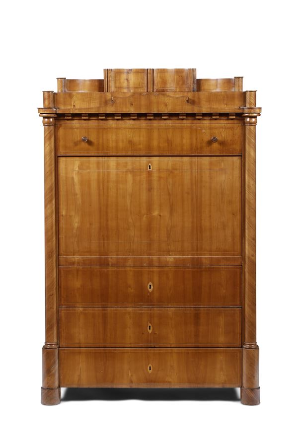 Secretaire in acero intarsiato. XIX secolo