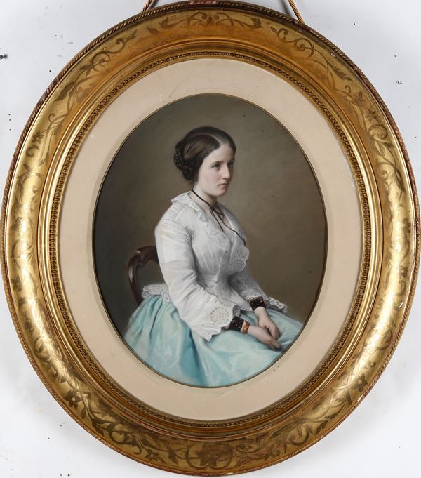 Artista del XIX-XX secolo Ritratto di signora