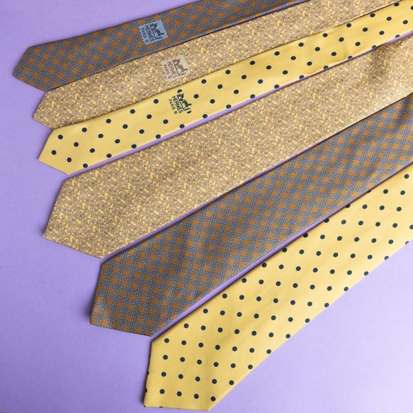 Hermes Lotto di 3 cravatte in seta