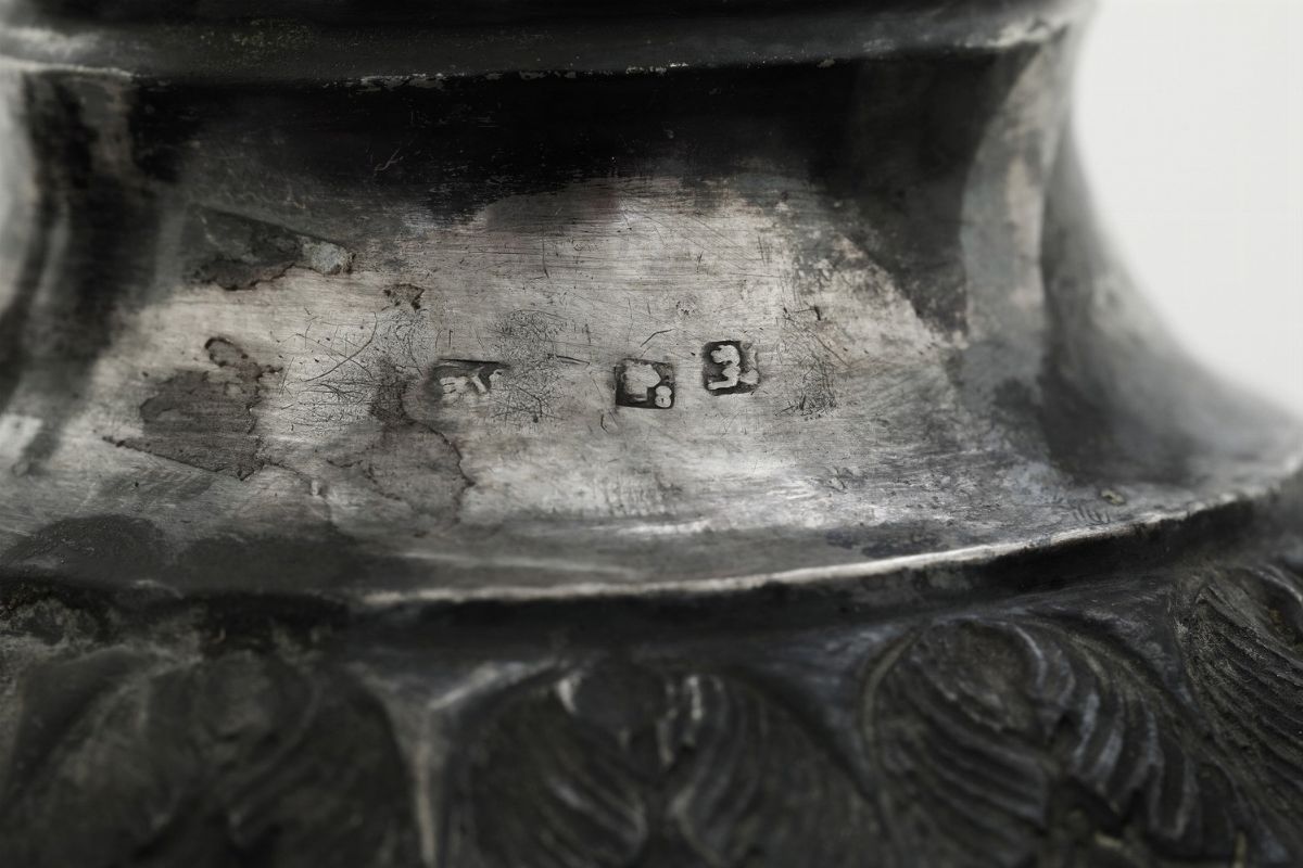 Lampada Votiva. Argenteria Siciliana (palermo) del XIX Secolo. Marchio Dell'argentiere Gm (non Id...