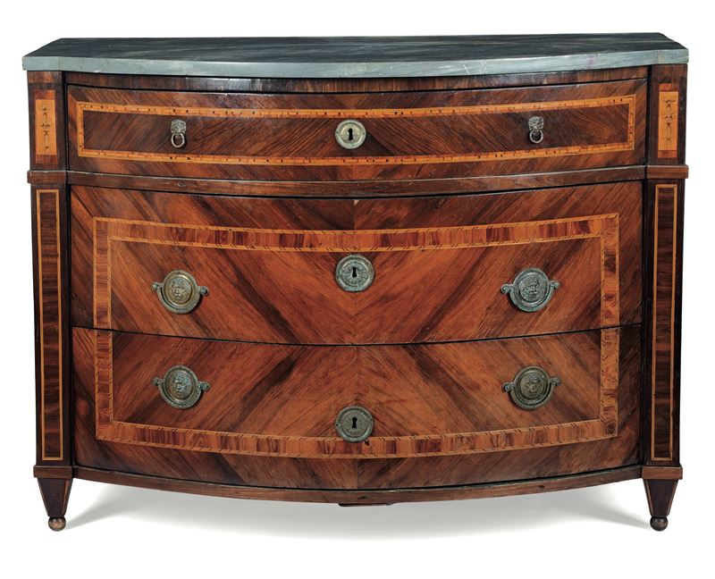 Cassettone in legno lastronato e filettato. Genova XVIII secolo  - Auction Italian Mansions - Cambi Casa d'Aste