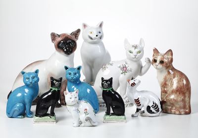 Collezione di Dieci Gatti, XX Secolo.provenienze Diverse, un Pezzo Fornasetti.