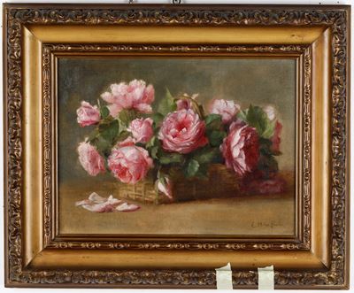Ellen Miller Fowler Natura Morta con Cesto di Rose