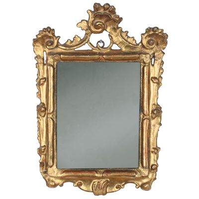 Specchiera in legno intagliato e dorato, XIX secolo