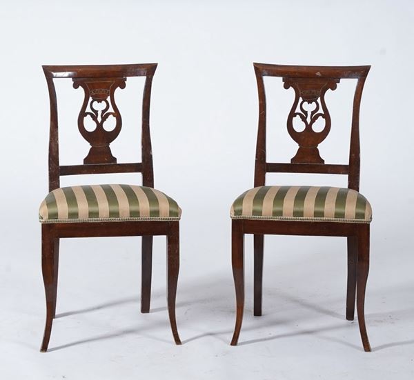 Coppia di sedie in mogano. Inghilterra XIX secolo