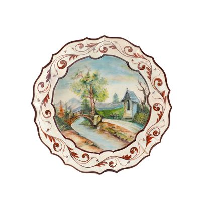 Terraglia veneta, piatto decorativo, fine del XIX secolo