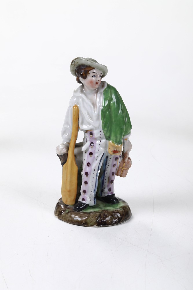 Due figurine in porcellana policroma, Veneto, XIX secolo